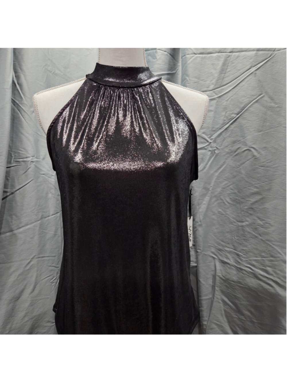 NWT 3rd & Malt Shimmering Black Halter Top Size S